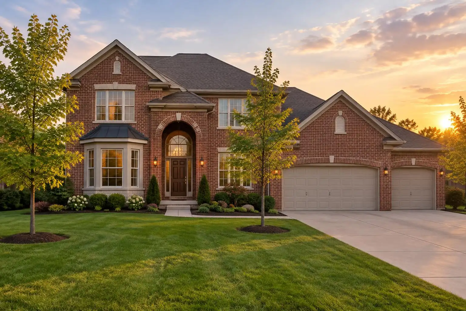 Large two-story brick home with a three-car garage in the Fremd High School area of Palatine, IL